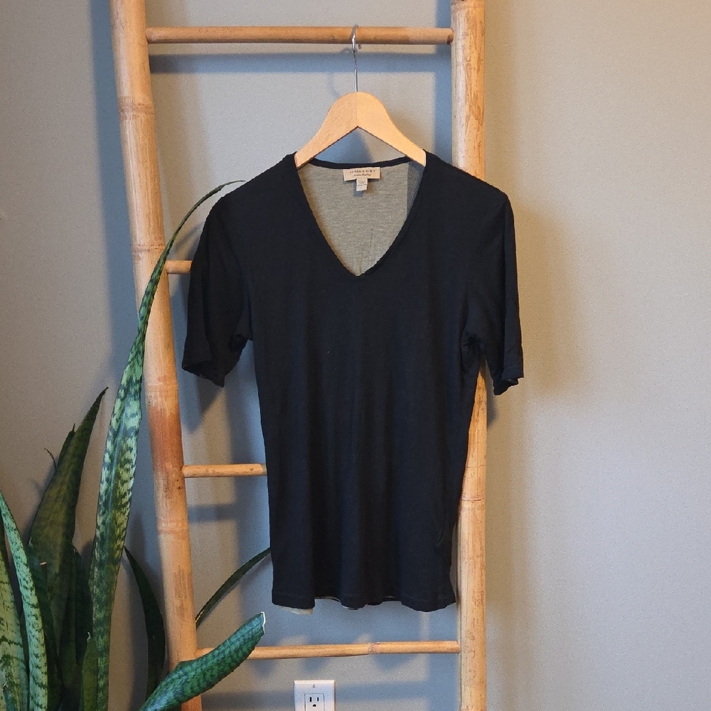 Burberry V-Neck Fitted T-Shirt